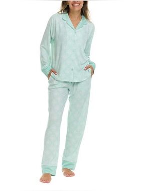 Flora Nikrooz 2-Piece Pajama Set | Ultra Soft Button-Up Lounge Set | NWOT